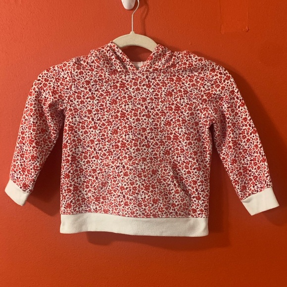 Cat & Jack Red and White Floral Kids Hoodie Girls XS (4/5) - Picture 1 of 6